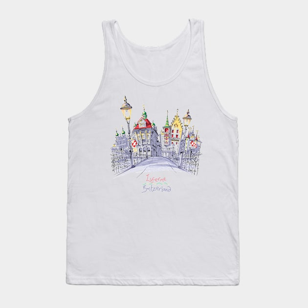 Old Town of Lucerne, Switzerland Tank Top by kavalenkava